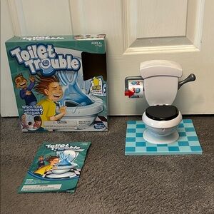 Hasbro Toilet Trouble Game with Blue and White Colors